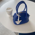 2021 Fashion Blue Lychee Pattern Handbag for Ladies